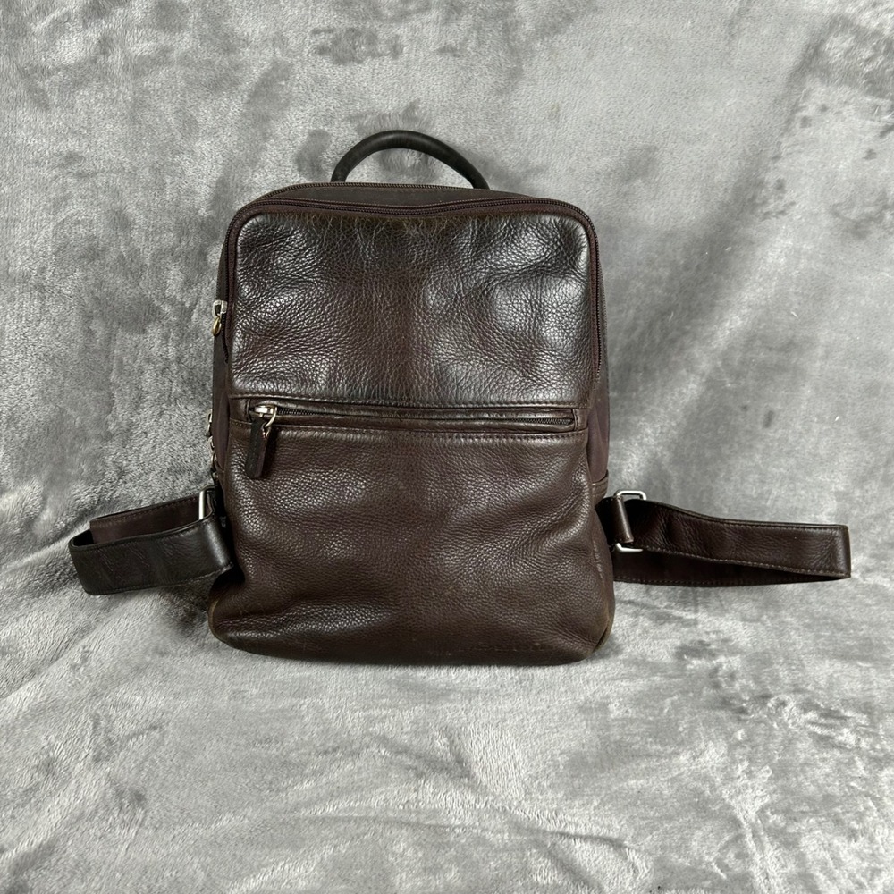 Vintage Fossil Brown Leather Backpack Distressed Small Rucksack Bag